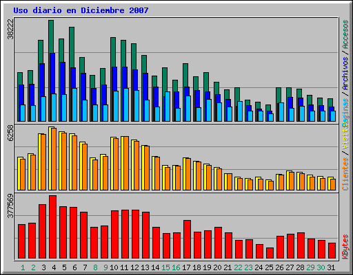 Uso diario en Diciembre 2007